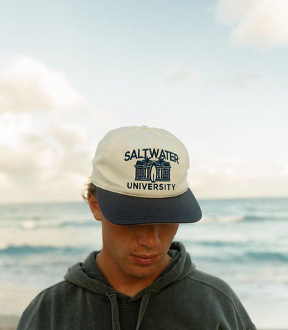 Saltwater University Snapback- Cream