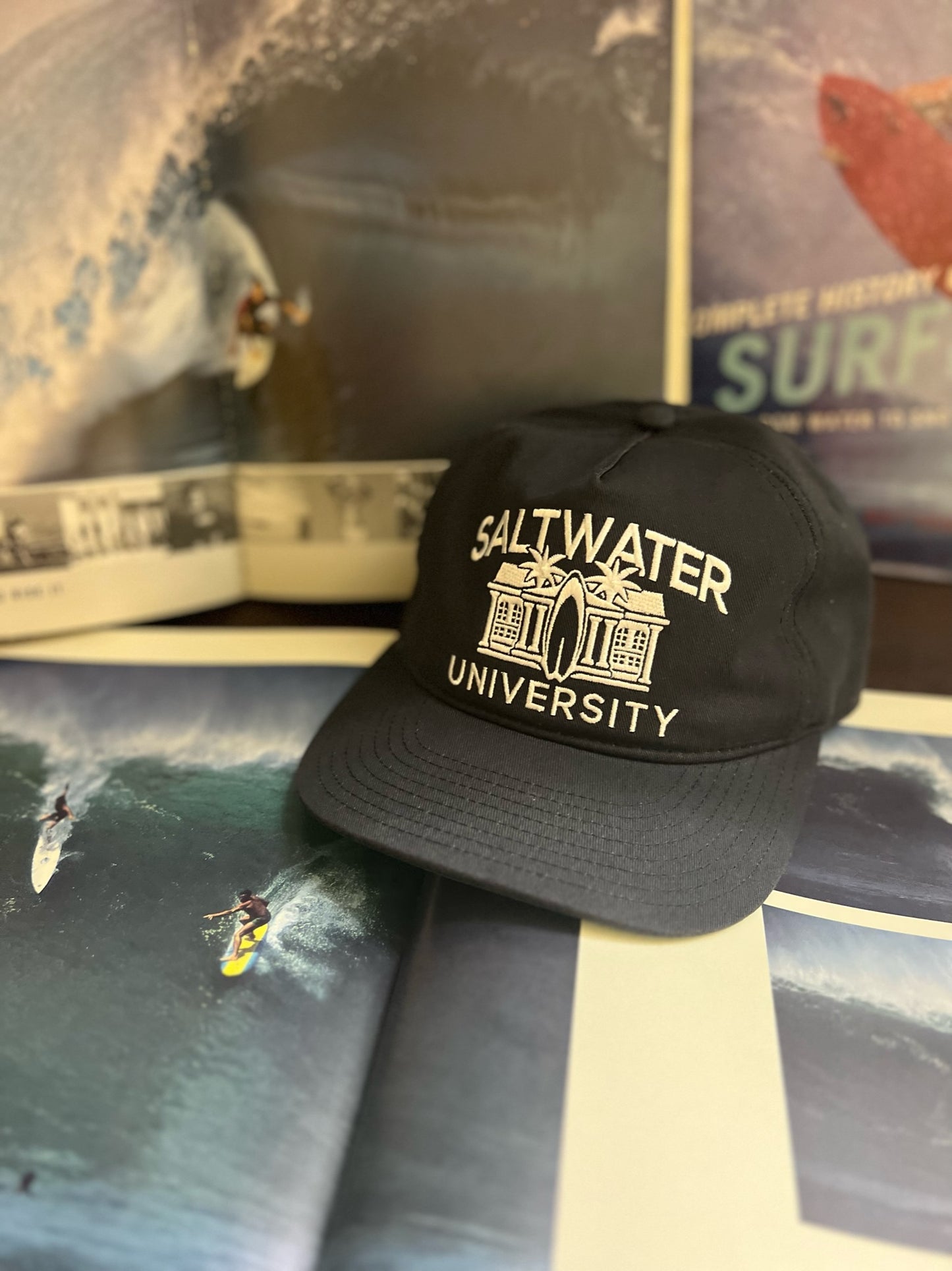 Saltwater University Snapback- Navy