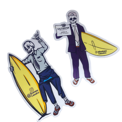 Original skeleton surf sticker set